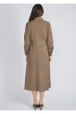 Everyday Camel Dress with Collar & Pocket Accents