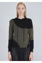 Modern Mix: Olive Green and Black Hoodie