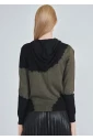 Modern Mix: Olive Green and Black Hoodie