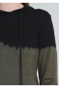 Modern Mix: Olive Green and Black Hoodie