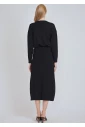 Chic Black Knit with Decorative Button Accents