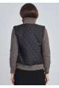 Black & Brown Masterpiece: Quilted Base with Cable Knit Touches