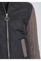 Black & Brown Masterpiece: Quilted Base with Cable Knit Touches