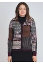 Subtle Art: Burgundy Cardigan with Quiet Geometric Beauty