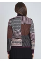 Subtle Art: Burgundy Cardigan with Quiet Geometric Beauty