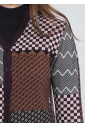 Subtle Art: Burgundy Cardigan with Quiet Geometric Beauty