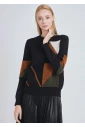 Black Knit Sweater with Shape Details