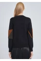 Black Knit Sweater with Shape Details