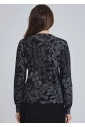 Midnight Garden: Black Sweater with Floral Print