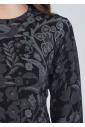 Midnight Garden: Black Sweater with Floral Print