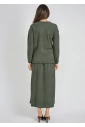 Comfortable Classic Green Skirt with Black Stitch