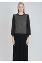 Dual-Tone Sweater with Voluminous Sleeves