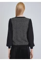 Dual-Tone Sweater with Voluminous Sleeves