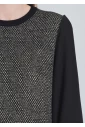 Dual-Tone Sweater with Voluminous Sleeves