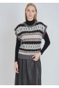 Warm Grey Vest with Classic Pattern