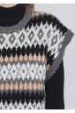 Warm Grey Vest with Classic Pattern