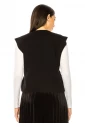 Sleek Black Vest in Mixed Knit Design