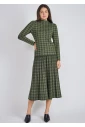 Houndstooth Pattern Green Knit Top
