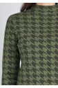 Houndstooth Pattern Green Knit Top