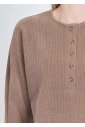 Ribbed Camel Long Sleeve Tee: Timeless Comfort
