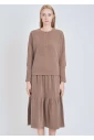 Ribbed Camel Long Sleeve Tee: Timeless Comfort