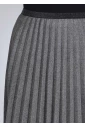 GREY PLEATED SUEDE MIDI SKIRT 