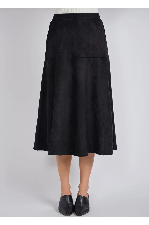 Simple Sophistication Black Suede Skirt