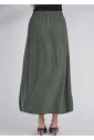 Comfortable Classic Green Skirt with Black Stitch