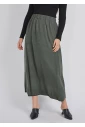 Comfortable Classic Green Skirt with Black Stitch