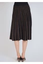 Rib Knit Midi Skirt: Subtle Camel Details