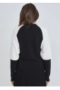 Classic Color Block Long Sleeve Tee: Black & White