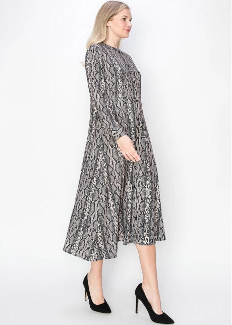 Black Serpentine Print Dress