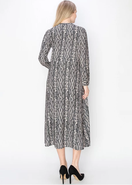 Black Serpentine Print Dress