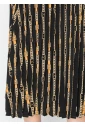 Black & Gold Pleated Dress with Belt