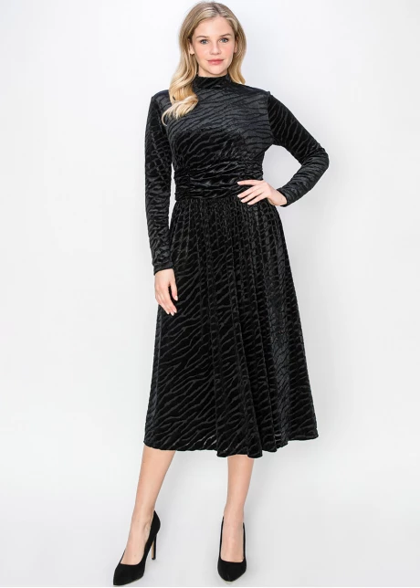Black Velvet Midi Dress