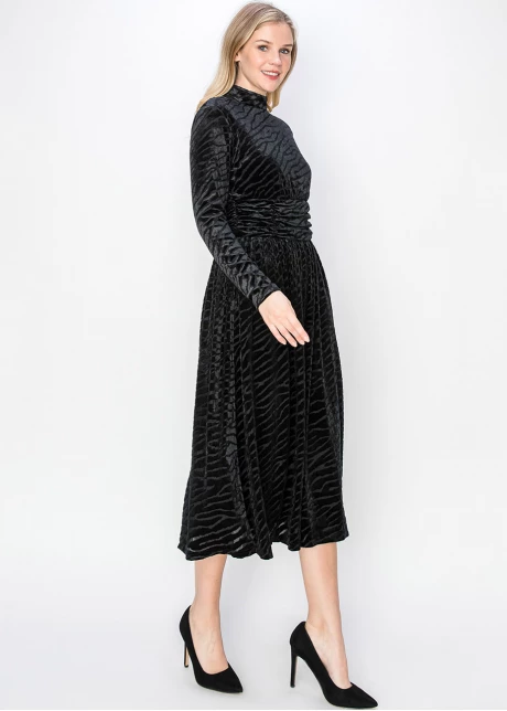 Black Velvet Midi Dress