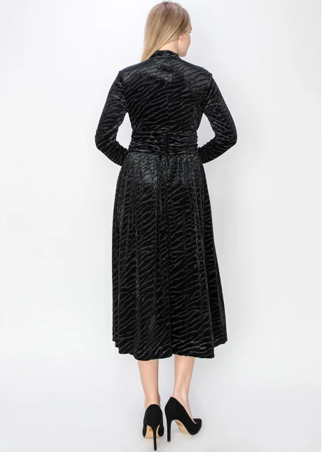 Black Velvet Midi Dress