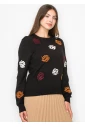 Black Garden Embroidered Sweater