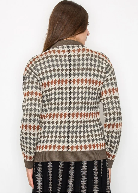 Autumn Houndstooth Knit Sweater