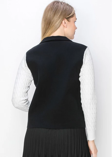 Black and White Contrast Cardigan