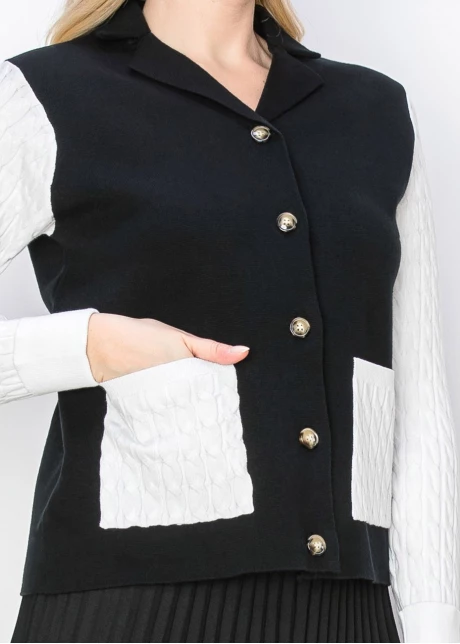 Black and White Contrast Cardigan