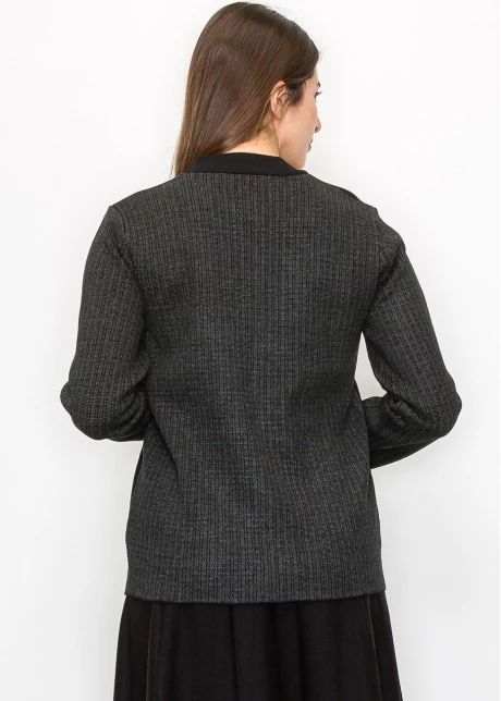 Grey Knit Cardigan with Modern Pocket Details