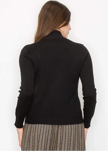 Metallic Accent High-Neck Sweater
