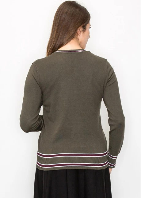Casual Olive V-Neck Sweater