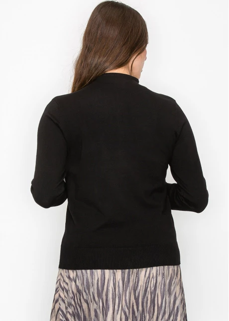 Black Sweater with Elegant Button Trim