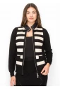 Black Striped Front Cardigan