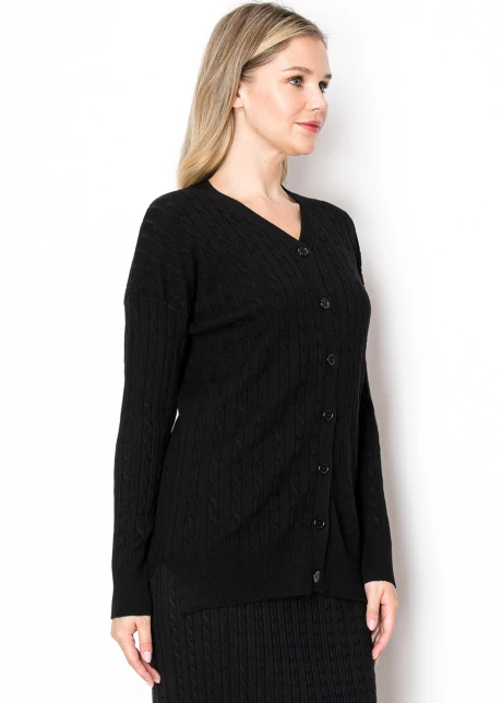 Classic Black Cable Knit Cardigan