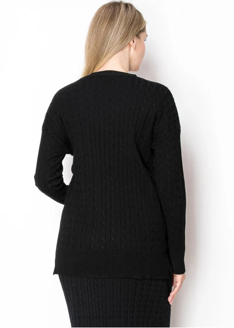 Classic Black Cable Knit Cardigan