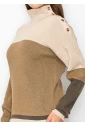 Camel Knit Sweater with Button Detailing