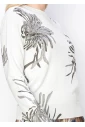 White and Silver Floral Sweater